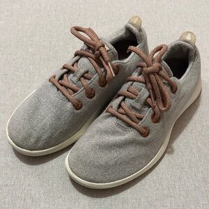 Wmns Allbirds Wool Runners-Sz 8-Gray with Salmon Laces